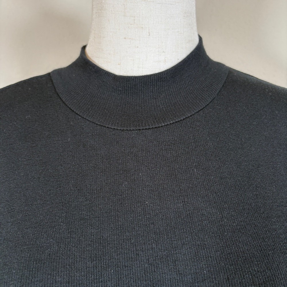 Magaschoni Black Modal Sleeveless Mock Turtleneck Midi Dress Size Medium - Picture 4 of 6